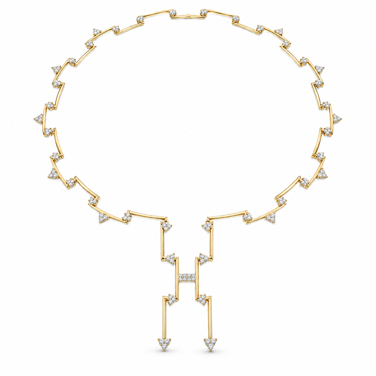 Geometric drop necklace