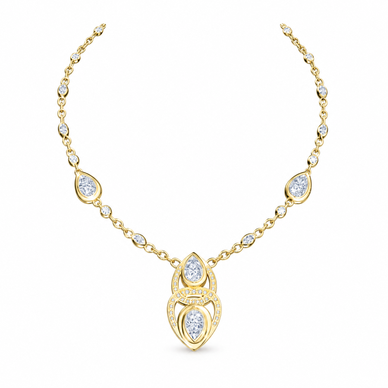 Pear-shaped pendant necklace
