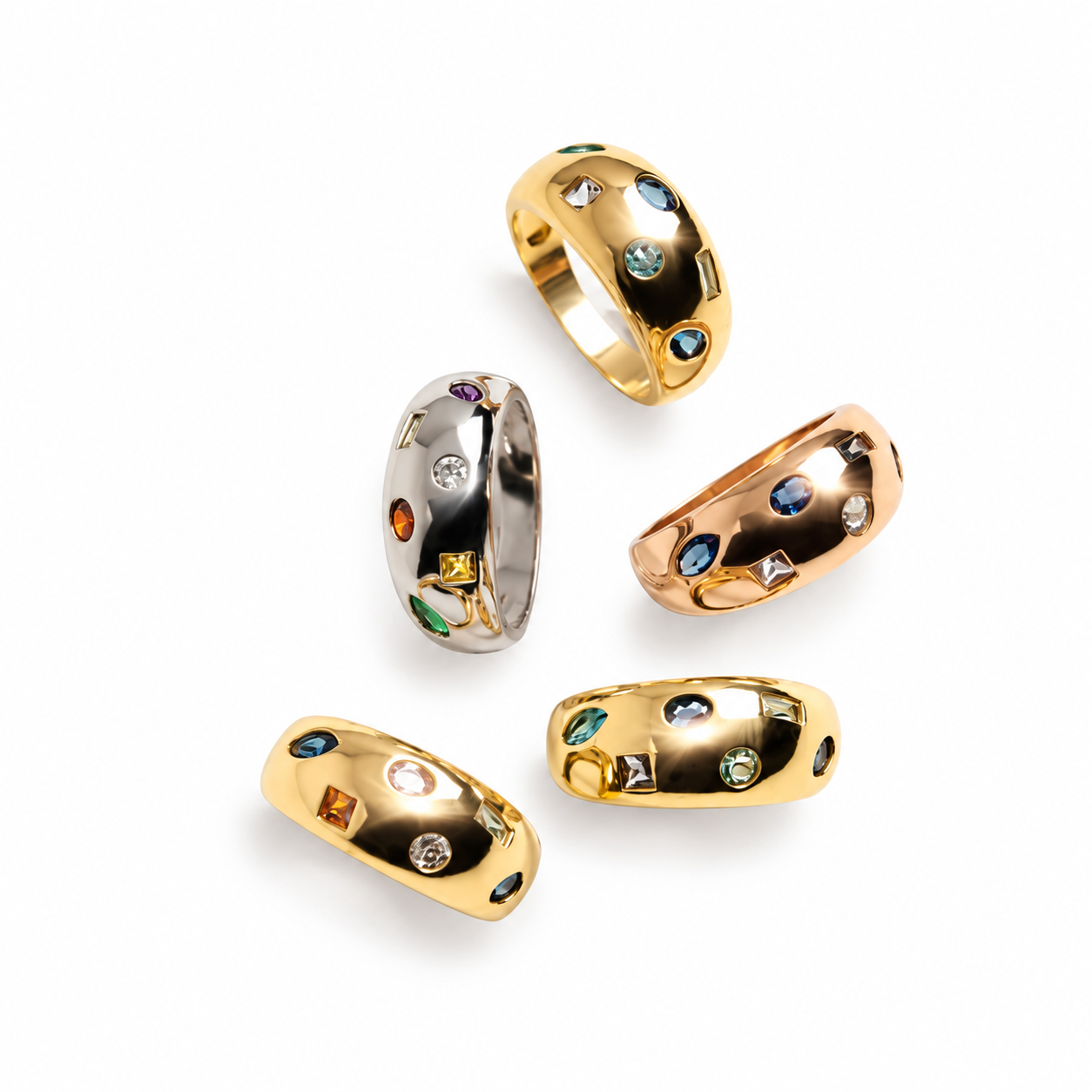 Gem-set bands — view 1